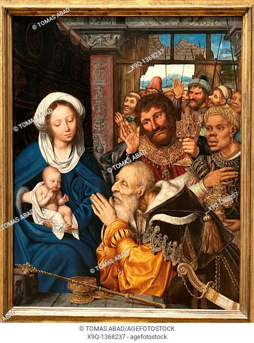 The Adoration of the Magi, 1526, by Quentin Massys also Matsys or Metsys, Netherlandish, 1465/66-1530, Oil on wood, 40 1/2 x 31 1/2 in  102 9 x 80 cm