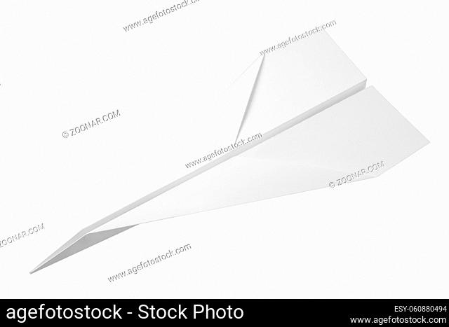 A paper plane dart isolated on white with clipping path