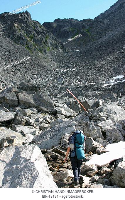 The Golden stairs are the most steep ascend just before the chilkoot Pass Chilkoot Trail Alaska USA