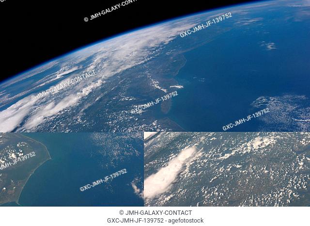 One of the Expedition 40 crew members aboard the International Space Station photographed this panoramic scene of the USA's Atlantic Coast from Cape Hatteras
