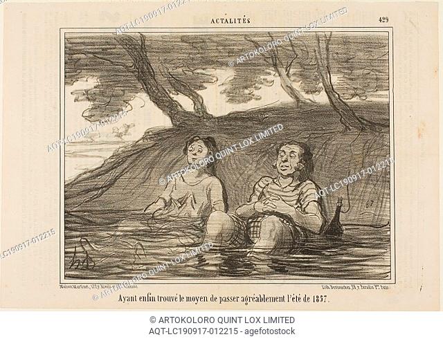 Having finally found the solution to spend the summer of 1857 in a pleasant way, plate 429 from Actualités, 1857, Honoré Victorin Daumier, French, 1808-1879