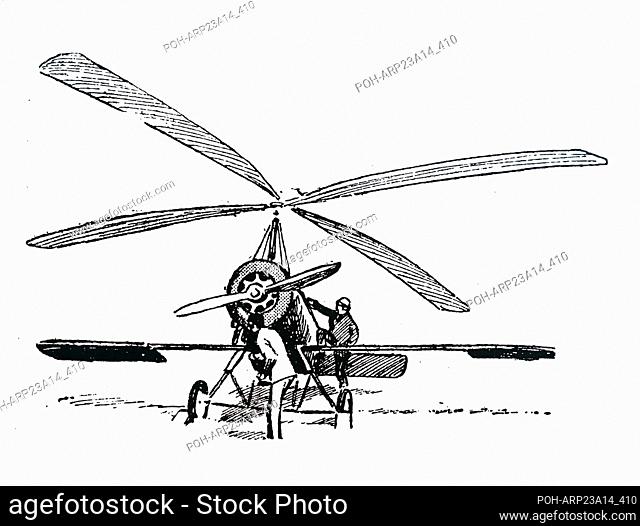 Illustration depicting Juan de la Cierva (1895-1936) a Spanish civil engineer, pilot and aeronautical engineer. Dated 20th Century