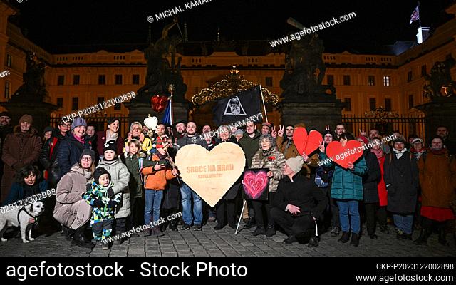 March in memory of late President Vaclav Havel entitled ""Havel's Heart to the Castle 2023"" on the anniversary of his death to Hradcanske namesti square in...
