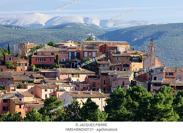 France, Vaucluse, Luberon Regional Natural Park, Roussillon, labelled Les Plus Beaux Villages de France The Most Beautiful Villages of France