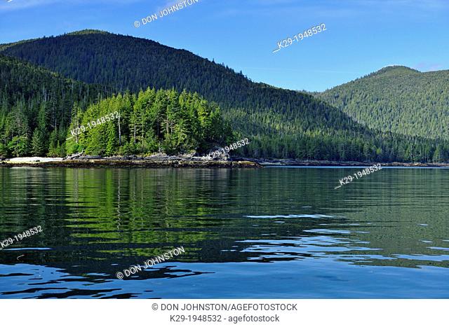 Reflections in Carpenter Bay, Haida Gwaii (Queen Charlotte Islands) Gwaii Haanas NP, British Columbia, Canada