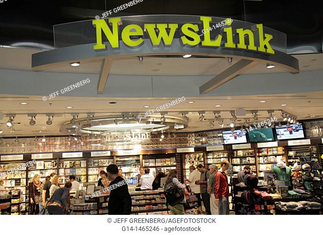 Florida, Miami, Miami International Airport, MIA, terminal, concourse, gate area, passengers, newsstand, magazines, NewsLink