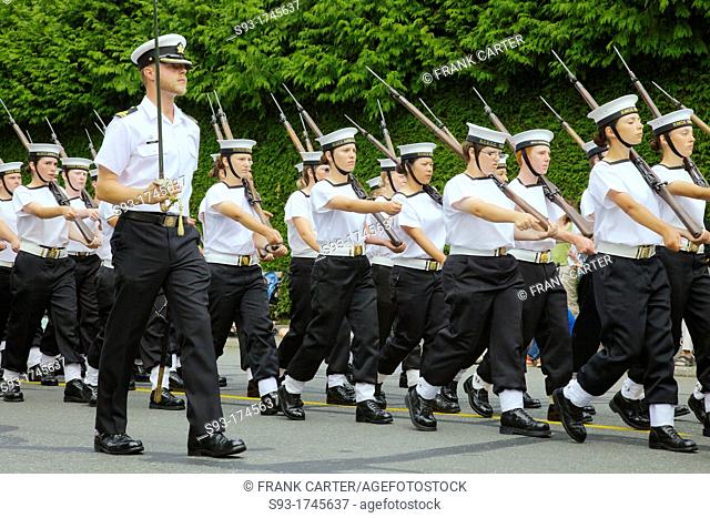 Sea cadets from a local summer training camp on parade for the Comox Aquatic Days festival