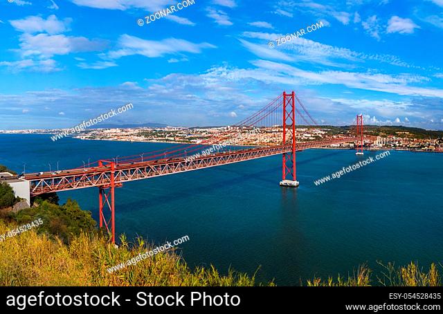 Lisbon and 25th of April Bridge - Portugal - architecture background