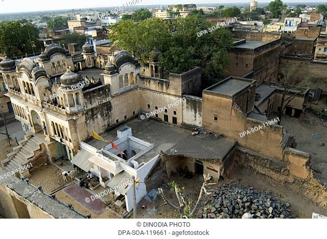 Aerial view of Haveli at Mandawa ; Shekhawati Region; Rajasthan; India