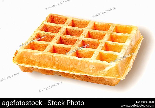 Single crispy fried french waffle isolated on white background