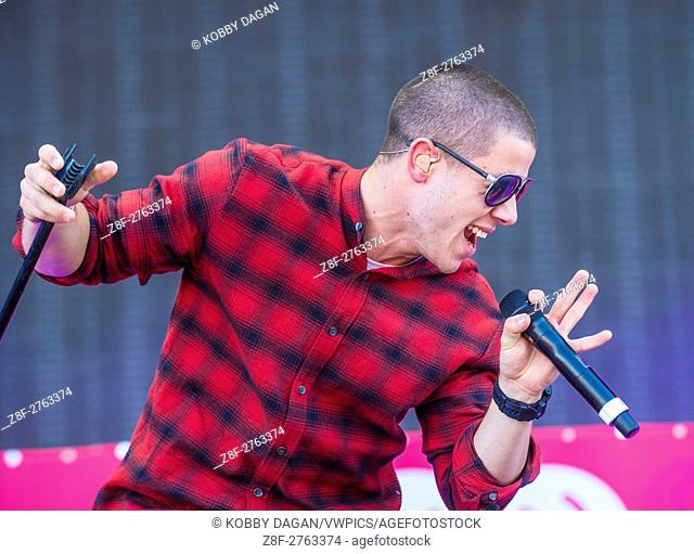 Singer Nick Jonas performs on stage at the 2015 iHeartRadio Music Festival at the Las Vegas Village in Las Vegas, Nevada