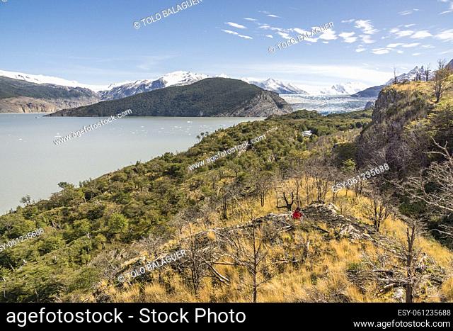 refugio y glaciar Grey, valle del lago Grey, trekking W, Parque nacional Torres del Paine, Sistema Nacional de Ã. reas Silvestres Protegidas del Estado de Chile