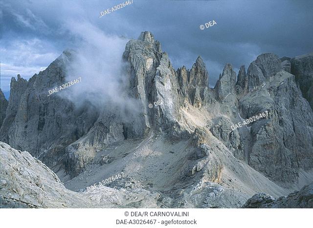The peak of Focobon, Pale di San Martino Natural Park Paneveggio-Pale di San Martino, Dolomites (UNESCO World Heritage List, 2009), Veneto, Italy