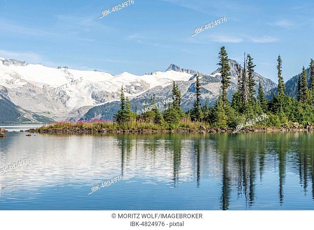 Garibaldi Lake, Turquoise Mountain Lake, Reflection of a Mountain Range, Guard Mountain and Deception Peak, Glacier, Garibaldi Provincial Park, British Columbia