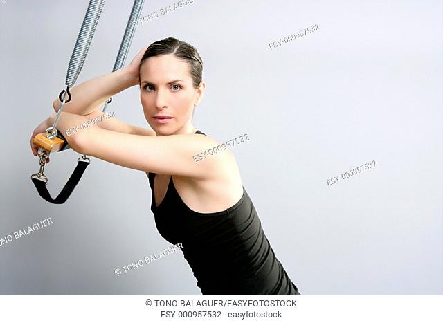 Cadillac trapeze pilates woman portrait fitness sport beautiful girl