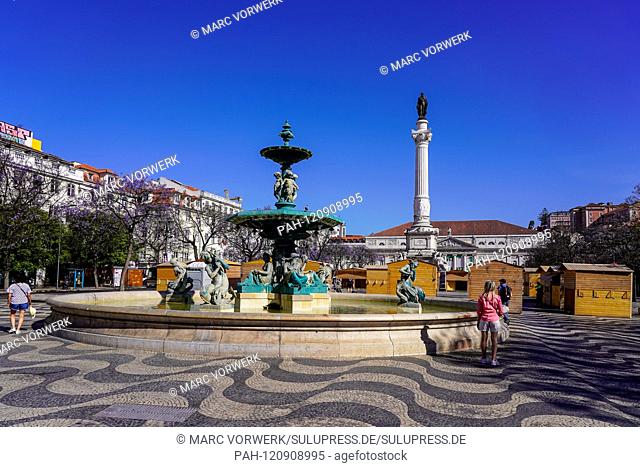 14.05.2019, Lisbon, capital of Portugal on the Iberian Peninsula in the spring of 2019. The Rossio, officially Praça de D