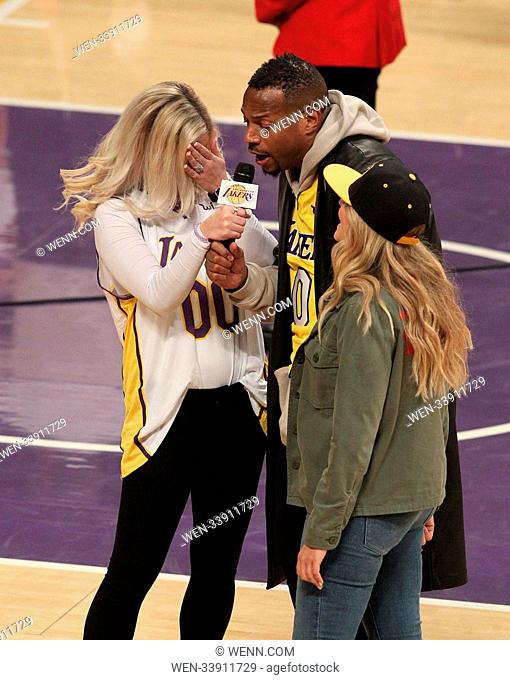 Sunday March 11, 2018; Celebs out at the Lakers game. The Los Angeles Lakers defeated the Cleveland Cavaliers by the final score of 127-113 at Staples Center in...