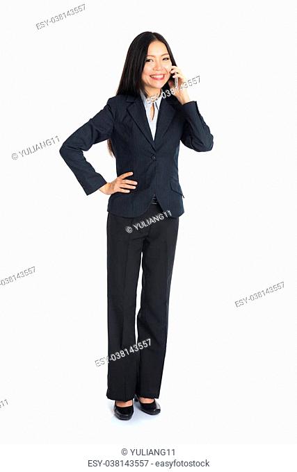 Asian business woman on cellphone