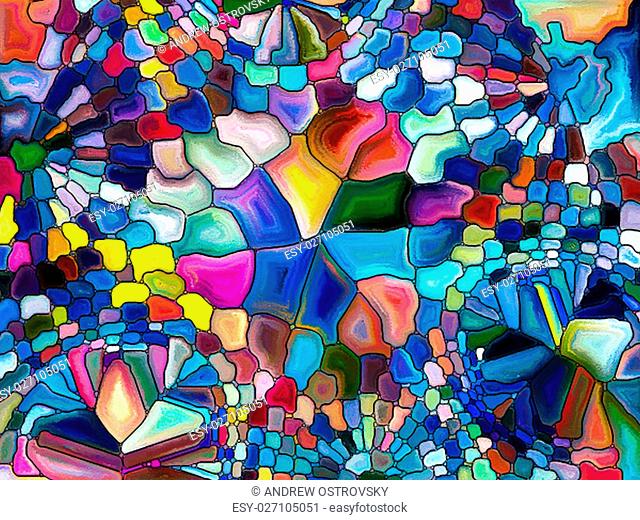 Shards of Paint series. Abstract design made of color patterns and shapes on the subject of art, education and design