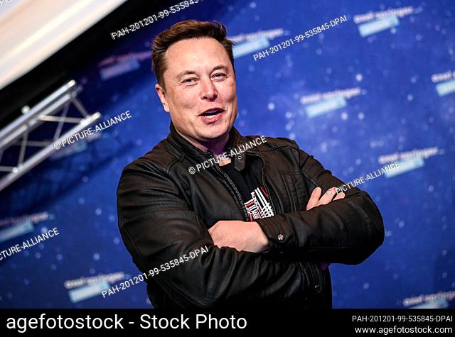01 December 2020, Berlin: Elon Musk, head of the space company SpaceX and Tesla CEO, comes to the Axel Springer Award ceremony