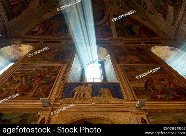 UGLICH, RUSSIA - JUNE 17, 2017: Interior of the Savior's Transfiguration Cathedral. The architectural monument was founded in 1710