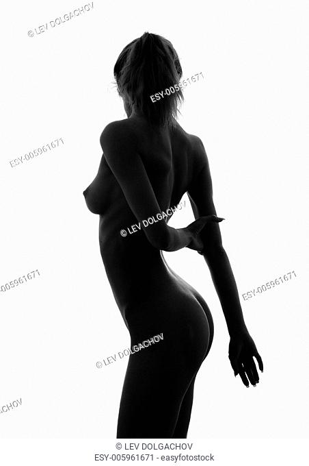 classical black and white nude girl silhouette image