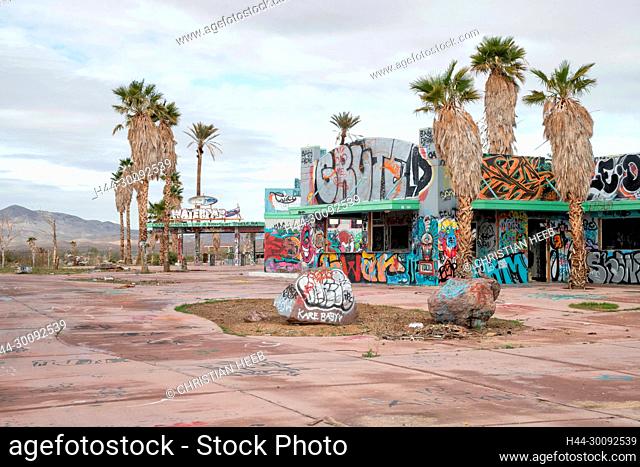 USA, California, Mojave desert, Newberry Springs, Lake Dolores Waterpark, abandoned park