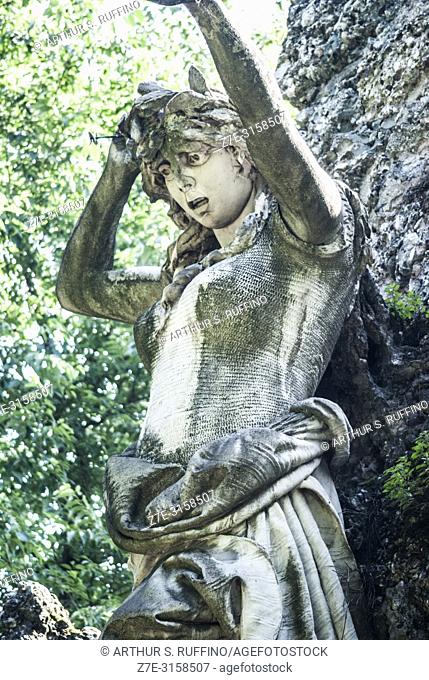 Detail of part of the Garibaldi Monument sculptural group featuring a symbolic statue of a patriotic woman. Bersaglieri Park (Parco dei Bersaglieri)