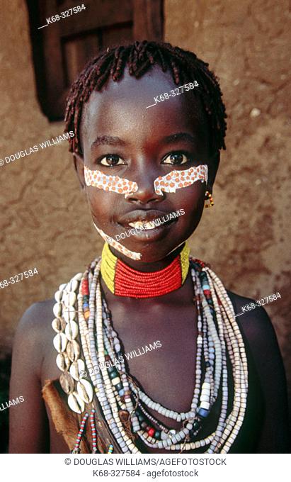 Girl of Hamer tribe. Ethiopia