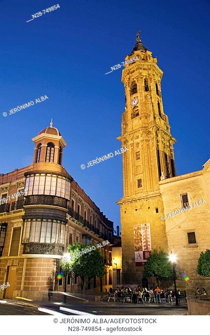 St Sebastian's collegiate church in the evening, Antequera. Malaga province, Andalucia, Spain
