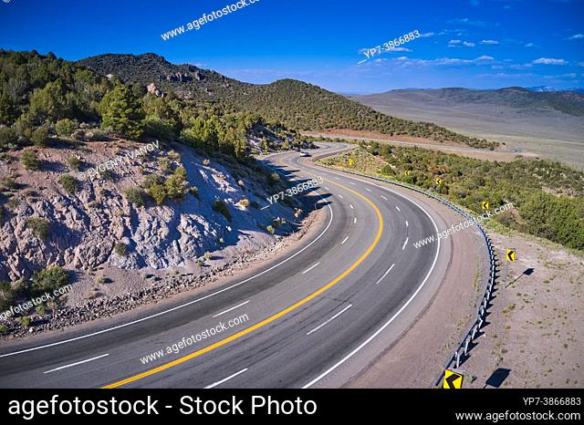 Curving road in Showalter Mountain, Utah, USA