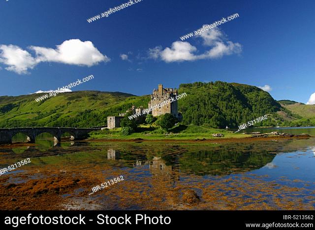 Eilean Donan Castle and Loch Duich Lake, Scotland, Great Britain