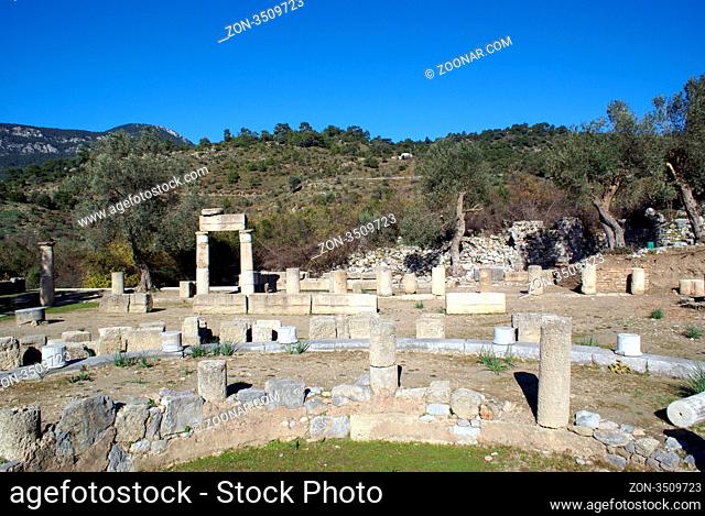 Ruins of ancient temple in Kaunos near Dalyan, Turkey