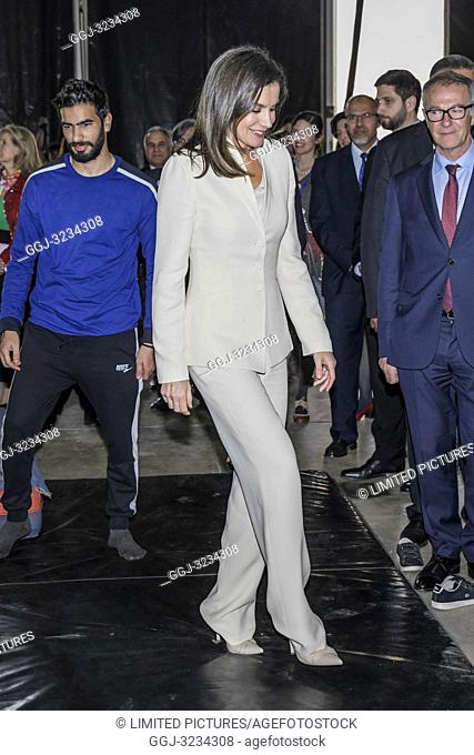 Queen Letizia of Spain, Princess Lalla Meryem of Morocco attends a Meeting with children and young people in reception and reintegration at Second Chance School...