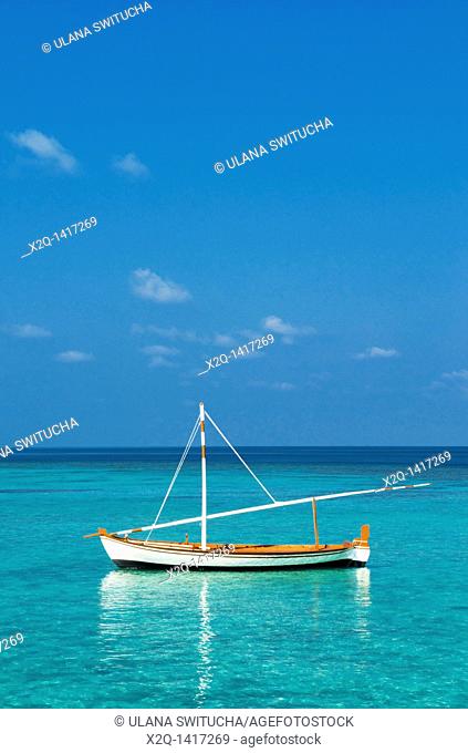 Traditional dhoni or dorni boat Maldives