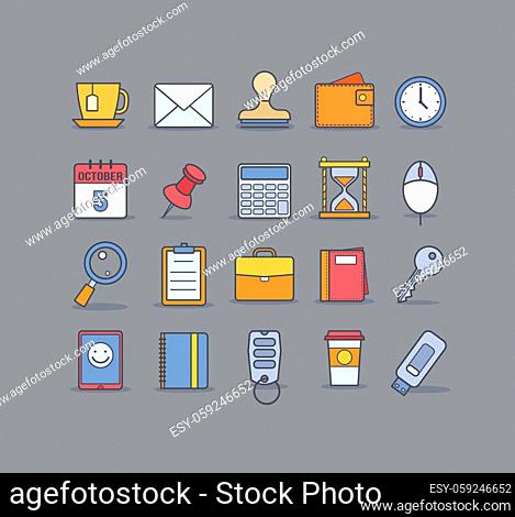 Universal Business Flat Icons For Web and Mobile. Vector illustrations for your design, site, web page, presentation, brochure, flyers