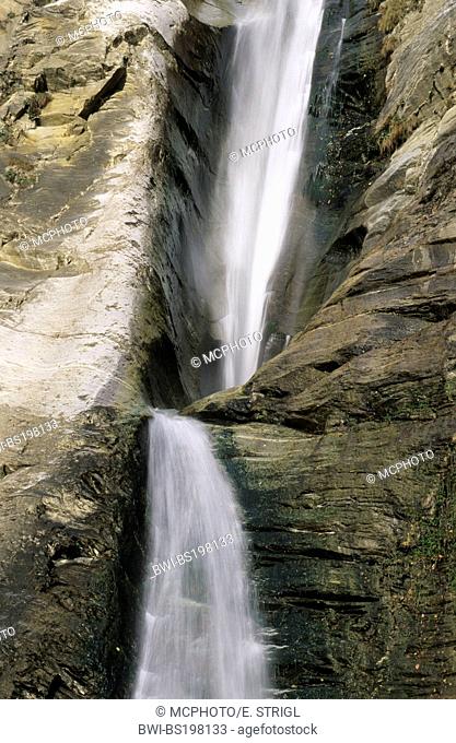 waterfall near Soglio at Val Bregaglia, Switzerland, Bergell