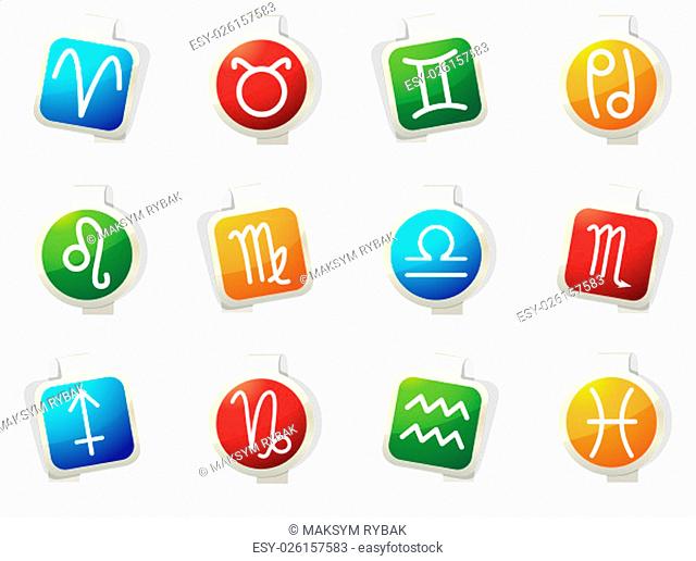 Zodiac vector icons for web sites and user interfaces