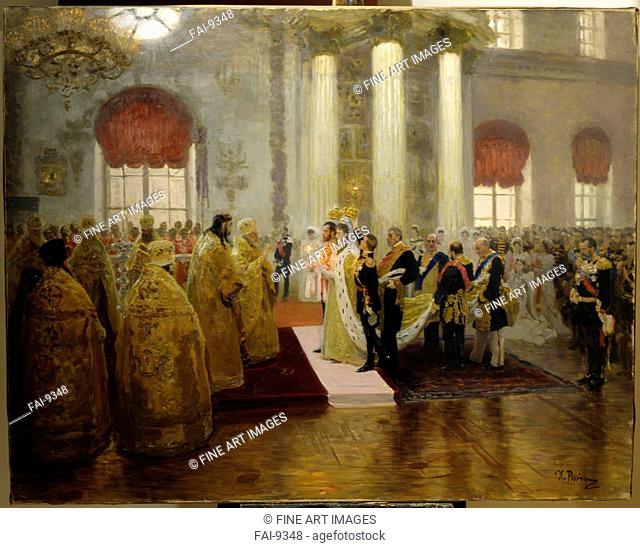The wedding of Tsar Nicholas II and the Princess Alix of Hesse-Darmstadt on November 26, 1894. Repin, Ilya Yefimovich (1844-1930). Oil on canvas