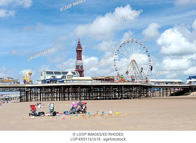 The Central Pier with ferris wheel and Blackpool Tower