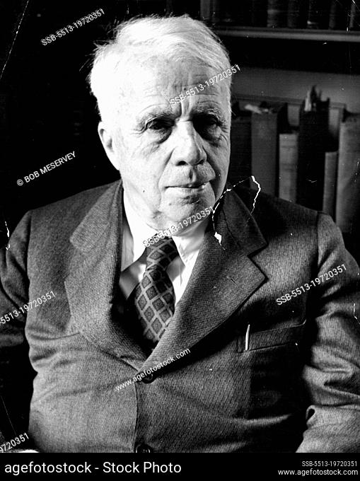Campus Life (Twelfth Of Fifteen) - Poet Robert Frost strikes a thoughtful pose for photographer Bob Meservey. A great man in American letters