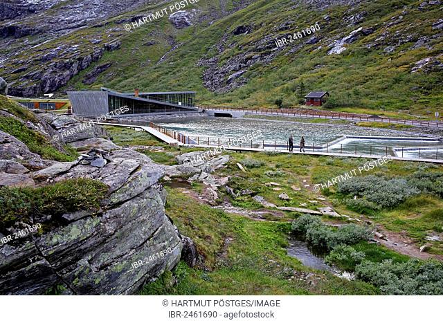 Visitor centre at the Trollstigen or Troll's Footpath, one of the most famous Norwegian tourist routes, Åndalsnes, Møre og Romsdal, Norway, Northern Europe