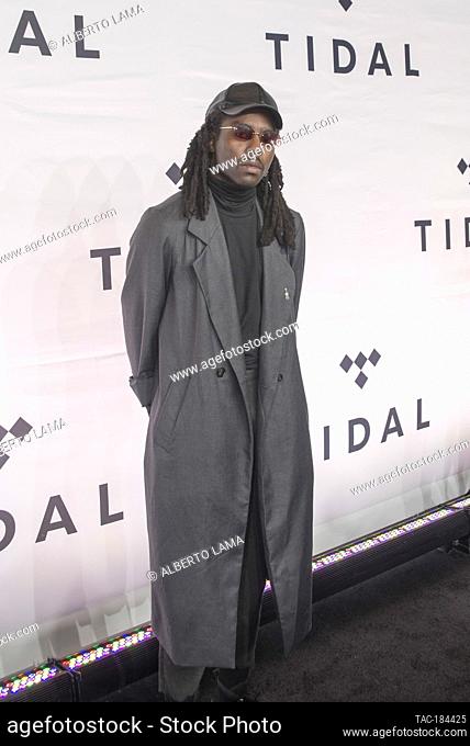 Blood Orange arrives to the Red Carpet at TIDAL X: 1015 benefit concert at Barclays Center on October 15, 2016 in New York City, New York