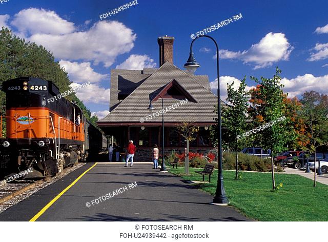 train, Saranac Lake, The Adirondacks, NY, New York, Adirondacks Scenic Railroad