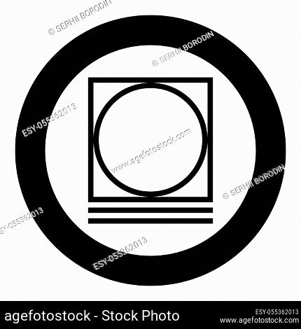 Drum drying in machine delicate mode Clothes care symbols Washing concept Laundry sign icon in circle round black color vector illustration flat style simple...