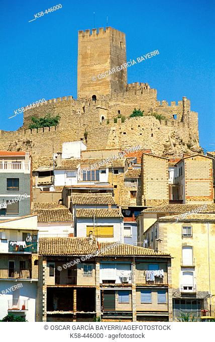 Castle on Tossal de l'Àliga built in 12th century, Banyeres de Mariola. Alicante province, Comunidad Valenciana. Spain