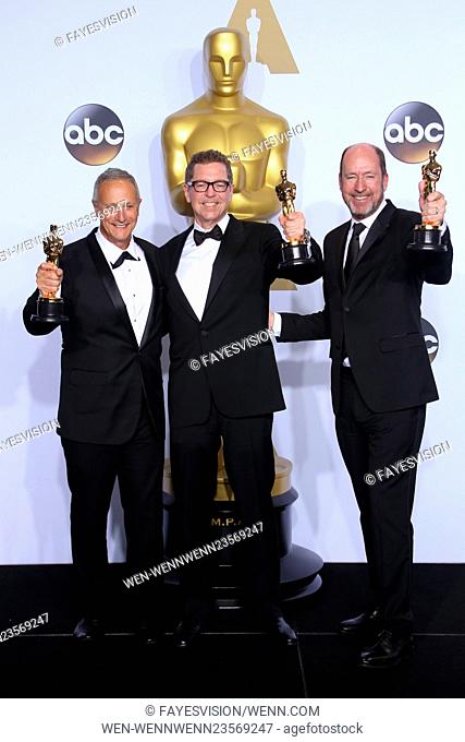 88th Annual Academy Awards at the Dolby Theatre - Press Room Featuring: Ben Osmo, Gregg Rudloff, Chris Jenkins Where: Hollywood, California