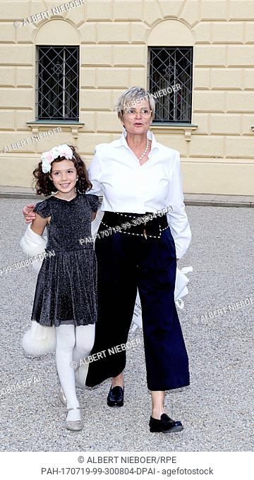 Gloria, Princess of Thurn and Taxis and Granddaughter Maya, Countess of Schönburg-Glauchau at the St. Emmeram Castle in Regensburg, on July 18, 2017