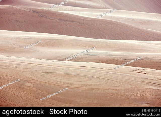 Detail view of sand dune forms in Colorado's Great Sand Dunes