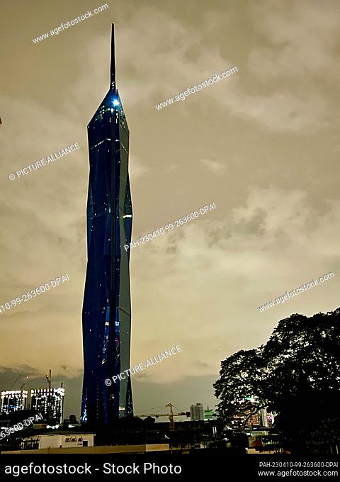 06 March 2023, Malaysia, Kuala Lumpur: The Merdeka 118 skyscraper is currently under construction in Kuala Lumpur. At 678
